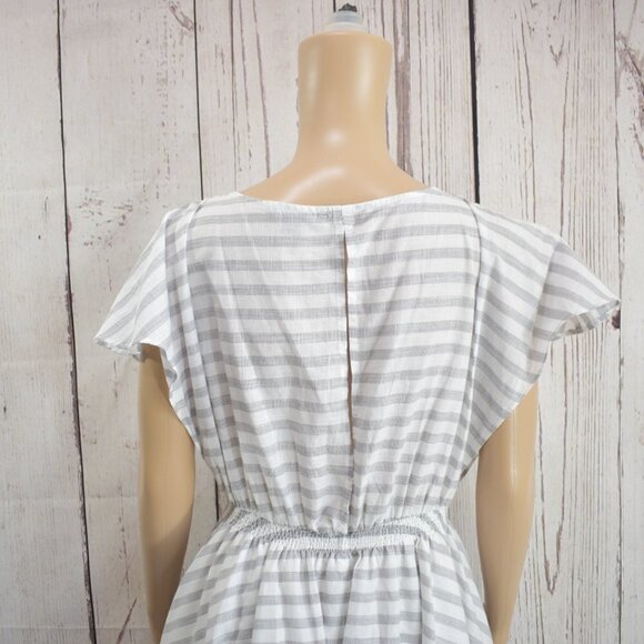 HOMMAGE STRIPED CUTOUT RAYON ROMPER M - Picture 6 of 7
